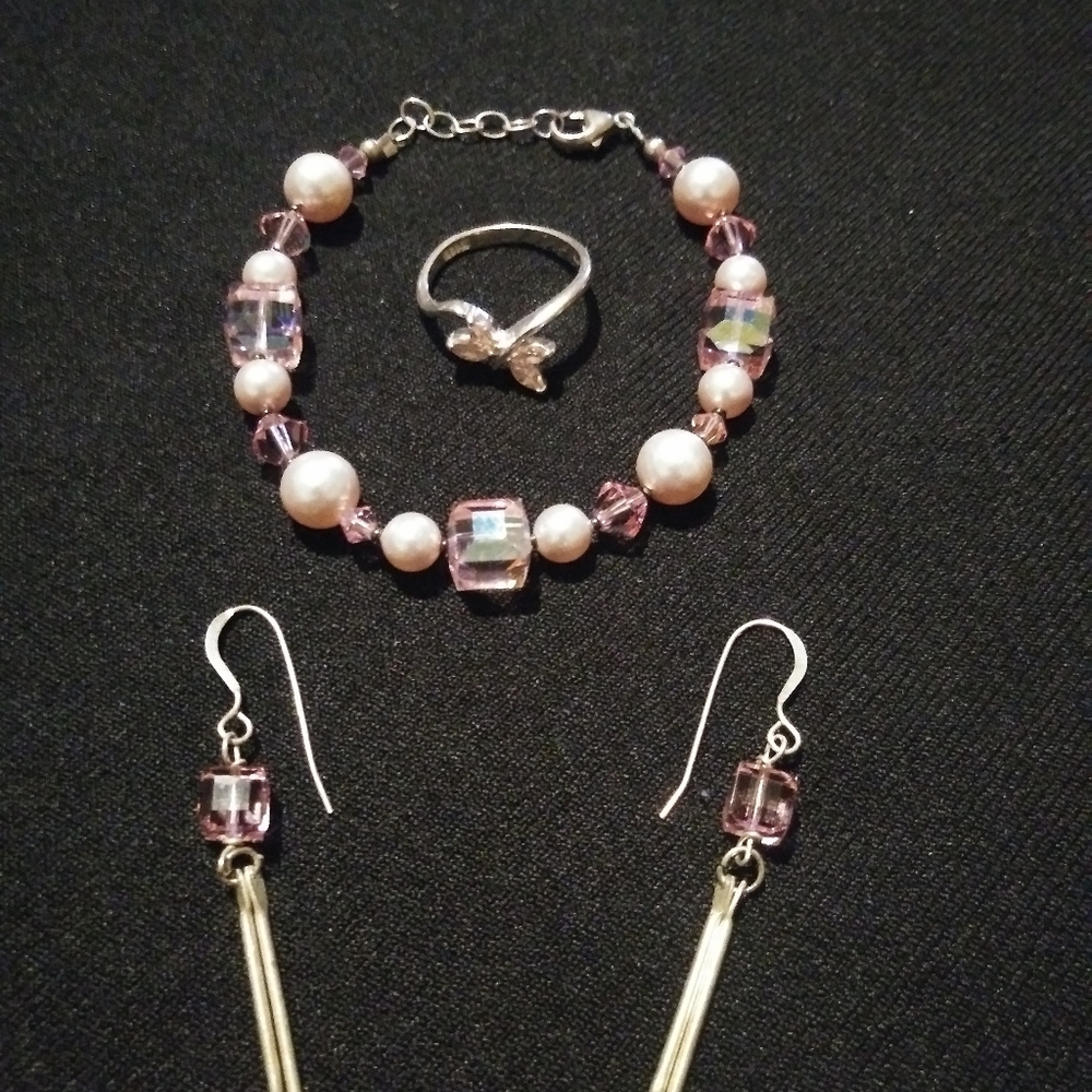 925 sterling silver bracelet,ring,earrings